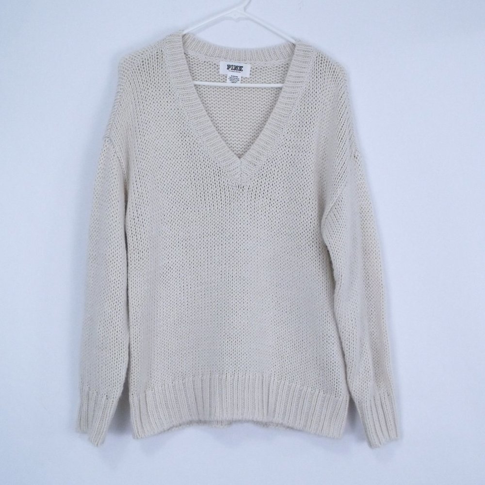 PINK Victoria's Secret Cream Knit Sweater M